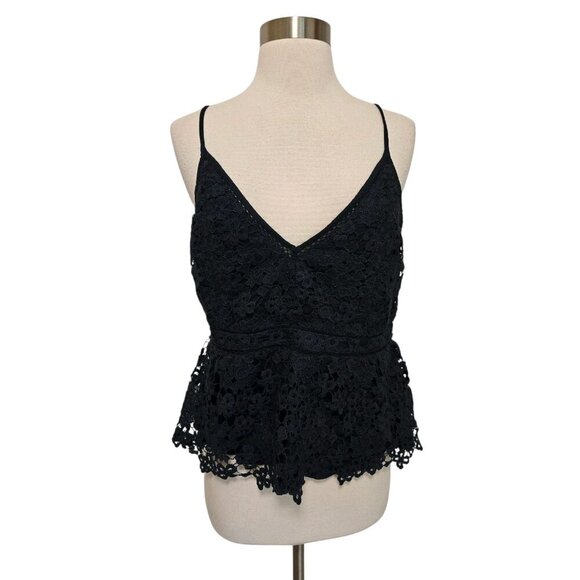 Abercrombie & Fitch Blue Lace Tank Top Womens Size Large - Picture 1 of 7